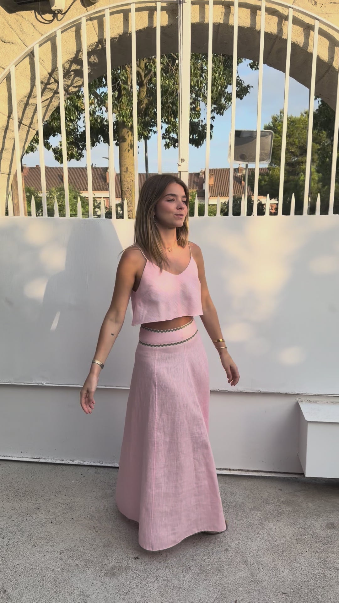 Falda Carlota - Lino Rosa
